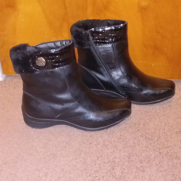 NEW size 8WW (4E) Black Winter Ankle Boots Ortho-Line by Hoopoe - Picture 4 of 14